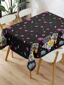 1 件 80 年代复古派对桌布，220 * 130 厘米一次性塑料桌布，“回到 80 年代”派对桌布，80 年代生日派对用品，80 年代嘻哈派对装饰，复古生日派对装饰，厨房用品，餐桌装饰，桌面装饰 - 80年代 - 查看 6