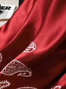 1 buc eșarfă la modă pentru femei cu șal imprimat retro, bandană pentru femei, accesoriu frumos în stil pentru rochie - Burgundia - Vizualizare 6