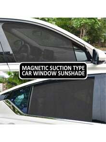 Set de 4 parasoles para ventanas de coche, cortinas para ventana delantera/trasera con protección UV y bloqueador de luz solar magnético, accesorios de sombra de privacidad interior para automóviles que reducen el brillo en la mayoría de los coches - Unitalla - Ver 7