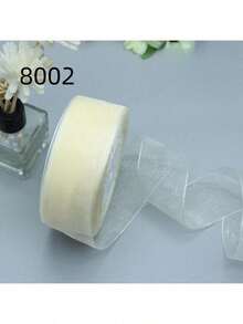 50y 透明装饰雪纱丝带，3.8 厘米宽缎带，DIY 礼品包装，发饰和工艺丝带，圣诞节情人节