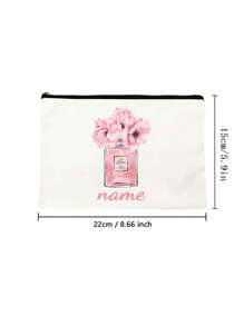 Sac cosmétique avec motif parfum personnalisé - Trousse de toilette personnalisée pour femmes, cadeau de Noël parfait pour maman, professeure, fille - Organisateur de voyage léger et élégant avec fermeture éclair