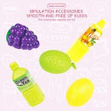 厨房电器玩具套装，包含咖啡机、搅拌机、搅拌器和烤面包机，具有逼真的灯光和声音，适合 4-8 岁儿童，洋红色 - 彩色 - 查看 9