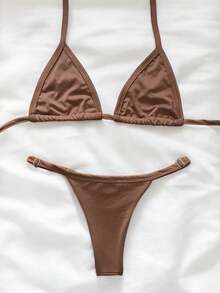 Women's Athens Suplex Curtain Bikini With Regulator - Chocolate Brown - View 1
