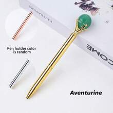 1 pièce Stylo à bille en cristal d'améthyste naturelle authentique et non traitée - Pierre brute unique, écriture fluide, parfait pour les fournitures scolaires des étudiants et les cadeaux d'affaires de bureau - Matériau authentique et non traité