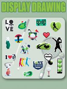 28 piezas Serie de pelotas de tenis y golf, decoración de zapato estilo deportivo de dibujos animados en PVC, adecuado para decorar zapatos, accesorios de sandalias, mochilas DIY, regalos de fiesta, accesorios de golf y tenis enérgicos - Decoración para zapatos deportivos, entusiastas del golf y jugadores de tenis - Agrega un toque de moda y personalizado a tus zapatos - Verde - Ver 4