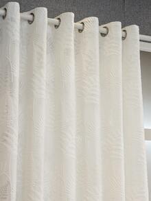 1 perdea transparentă jacquard cu imprimeu floral, material opac ușor 100% poliester, lavabilă, cu buzunar pentru tijă și legături în partea de sus, decor modern, potrivită pentru camera de zi, pe tot parcursul anului - alb - Vizualizare 4