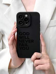 Bible Quote Phone Case, Inspirational Faith Motivational Text Phone Case, Black Letter Phone Cover, Compatible With IPhone Case & Galaxy Case, Phone Case, Compatible With Iphone 13, 15, 16 Pro Max, 16, 14 And Galaxy Series Waterproof Shockproof Anti-Fall Scratch Resistant - Black - View 4