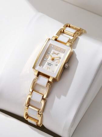 1pc Classic & Fashion Square Dial Women's Quartz Wrist Watch With Stainless Steel Band, Minimalist And Chic Style (Excluding Watch Box)