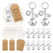 12 Sets Nautical Exploration Themed Party Favor Anchor Helm Keychain, Creative Gifts For Engagement, Wedding, Bridal Shower, Birthday, Anniversary, Christmas, Thanksgiving, Valentine's Day, New Year, Best Friend Commemorative Gift - No Need For Power Or Feathers, Suitable For Party, Daily, Holiday Gifts