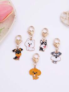 5 CÁI/1 CÁI Phụ kiện trang sức hợp kim hình chó con hoạt hình dễ thương, chó con nhỏ, mặt dây chuyền hình chó sói, móc khóa, mùa tốt nghiệp, phụ kiện ô tô, túi xách, ba lô, quà tặng Giáng sinh theo phong cách Goth Y2k, phụ kiện túi xách, dây đeo có ngăn đựng thẻ, phụ kiện ô tô, móc khóa túi xách - Nhiều màu - Xem 7