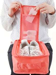 小型旅行鞋袋可折叠防水鞋袋收纳袋-双层鞋袋旅行收纳袋鞋子收纳袋出差旅行用品