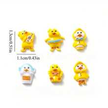 10/20/30pcs Cross-Border Cartoon Duck Decorative Beads Jewelry Sports Entertainment Hat Small Yellow Duck DIY Hair Clip Handmade Resin Accessories - Duck - View 3