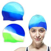 2025 New 7.48"*8.66" Silicone Colorful Waterproof Non-Chafing Swimming Cap, Suitable For Men And Women With Long Or Short Hair, Easy To Wear And Remove, Keeps Hair Dry For Swimming And Bathing, Beach Essentials, Beach Accessories, Pool Float - Multicolor - View 13
