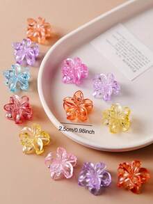 20 piezas de pinzas para el cabello con flores transparentes, accesorios para el cabello minimalistas y lindos para sujetar el flequillo y los laterales - Multicolor - Ver 3