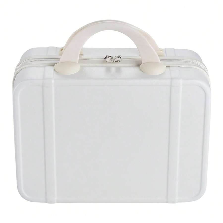 Living And Home Hard Shell Makeup Case - Compact Cosmetic Organizer (31x15.4x30.8cm) In White/Pink - White - View 1