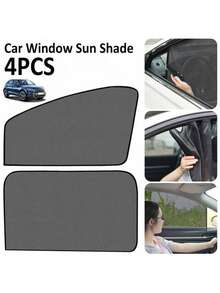 Set de 4 parasoles para ventanas de coche, cortinas para ventana delantera/trasera con protección UV y bloqueador de luz solar magnético, accesorios de sombra de privacidad interior para automóviles que reducen el brillo en la mayoría de los coches - Unitalla - Ver 4