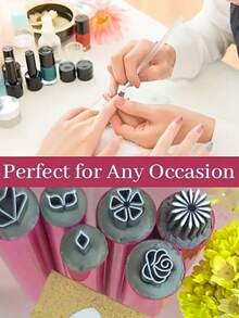 6pcs Nail Art Stamping Pen Set - Easy DIY Nail Design Kit For Dotting & Drawing, Unscented Stamping Tools For Women & Girls - Multicolor - View 3