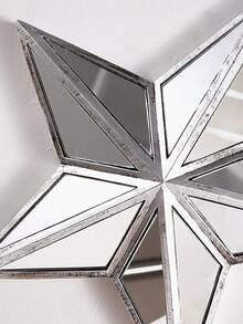 1pc Creative Resin Made Gold & Silver Tone 5-Pointed Star Home Decor Crafts, Wall Hanging With Mirrored Star Surface