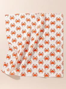 1条女士时尚海滨螃蟹虾贝壳印花头巾，防晒防风，可作装饰性沙滩/度假发饰，弹力舒适，适合沙滩和度假场合穿着。 - 彩色 - 查看 16