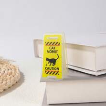 Semn de birou cu clips acrilic creativ "Avertisment Pisici Vărsături", suport pentru carduri amuzant pentru birou, clip pentru accesorii de birou, decor pentru cameră și birou, cadou pentru prieteni, colegi, familie și studenți, cadou unisex pentru birou