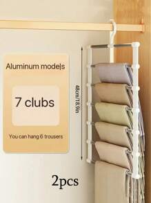 2pcs/1pc Magic Pants Rack - Foldable Jeans Hanger, Multi-Function Storage Rack For Pants, Scarves, Wardrobe Organization(The 5-Piece Set Of Auxiliary Hooks Is Not A Universal Model, Please Confirm Whether The Product Size Is Suitable Before Purchase;)