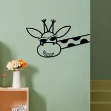 1pc Giraffe Metal Wall Decor, Sunglasses Giraffe Abstract Design, Indoor & Outdoor Wall Decoration