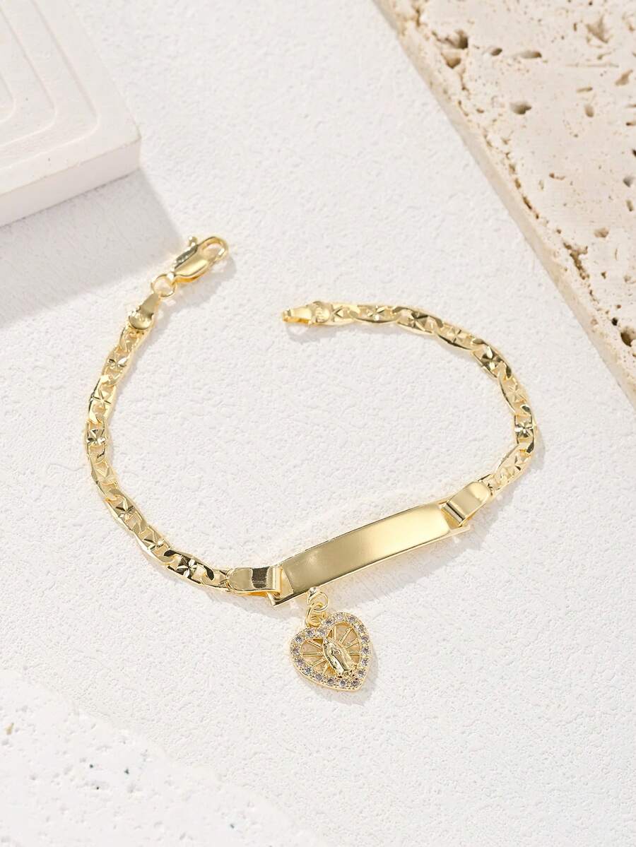 1 件经典铜质手工串珠圣母玛利亚手链，时尚手链，适合送给朋友、女朋友、妈妈。可日常佩戴或节日佩戴。