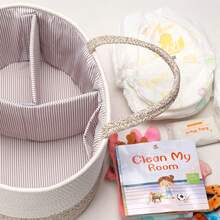 Baby Nappy Caddy Organiser, Diaper Changing Bag Newborn Shower Gift Basket, Neutral Brown