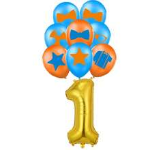1 Set de Gafas con Tema de Maestro, Pajarita, Estrella, Decoración de Globos de Látex con Estampado de Números Azul & Dorado, Adecuado para Fiesta de Cumpleaños en Casa, Regalo para Hijo/Hija, Accesorio de Fondo Fotográfico - Multicolor - Ver 16