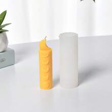 Moon Star Pattern Pillar Candle Silicone Mold DIY Pencil Tip Triangular Column Geometric Relief Art Candle Plaster Mold Decoration Candle Making Enthusiasts - White - View 3