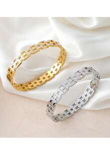 1 Set Stainless Steel Minimalist Elegant Multi-Layer Three Lives Three Worlds Matte Chic Bracelet, Unique Design, Delicate Craftsmanship, Suitable For Daily Wear, Great Gift For Valentine's Day