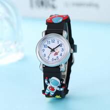 New Student Children's Cartoon Astronaut UFO Spacecraft Astronaut Quartz Watch - Black - View 6
