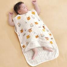 1pc Ultra Soft & Comfortable Baby Sleeping Bag, Summer Muslin Sleeveless Breathable Sleeping Bag, Children Anti-Kick Quilt, Suitable For Summer Air-Conditioned Room. A Perfect Gift For Baby Shower, Valentine's Day. - Sleeveless Vest Sleeping Bag - View 48