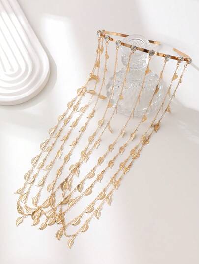 1 قطعة شريط رأس/سلسلة رأس ذهبية اللون مصنوعة يدويًا