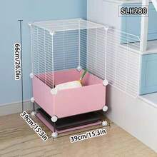 Jaula grande para conejo de interior para uso doméstico, recinto espacioso con diseño a prueba de orina, hábitat para animales pequeños - Multicolor - Ver 1