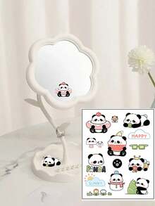 Specchio da trucco a fiori stile Ins, specchio da tavolo cuoriforme per donna, specchio da toeletta con funzione di ritocco. Specchio da tavolo a fiori stile Ins, specchio da comodino creativo da camera da letto, specchio da trucco da tavolo molto attraente. Ritorno a scuola