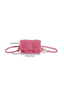 Women's Mini Fashionable Chain Strap Shoulder Bag For Daily Use - Hot Pink - View 3