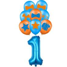 1 Set de Gafas con Tema de Maestro, Pajarita, Estrella, Decoración de Globos de Látex con Estampado de Números Azul & Dorado, Adecuado para Fiesta de Cumpleaños en Casa, Regalo para Hijo/Hija, Accesorio de Fondo Fotográfico - Multicolor - Ver 20