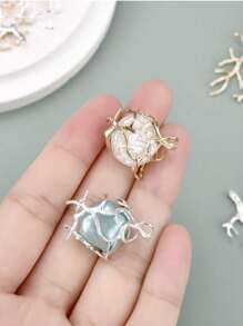1/5 pièces Base de pendentif en branche d'arbre plaqué or, Faire-soi-même pour envelopper et incruster des pierres naturelles, des cristaux, des perles