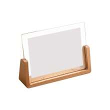 Walnut/Beech Creative Photo Frame Acrylic U Shape Transparent Frame Desktop Wood Wedding Pictures Frame Office Decor
