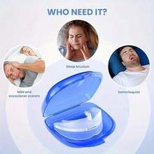 Bandeja dental anti ronquidos, protector bucal de silicona anti ronquidos físicos para el bruxismo para adultos, protector bucal deportivo - Aparatos antirronquidos (juego de tres piezas) - Ver 6