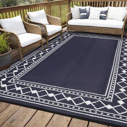Studyset Outdoor Rug 8x10 Plastic Straw Rug Waterproof Patio Rug,Reversible Rug,Foldable Lightweight Outdoor Carpet With Storage Bag,4 Stakes,Outdoor Mat Reversible Camping Carpet Camping Mat For Deck,Garden