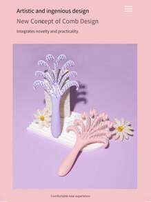 1pc Octopus Shaped Hair Brush, Fluffy Non-Damaging Massage Comb For Wet Or Dry Hair, Portable Home Use, Macaron Colors For Women