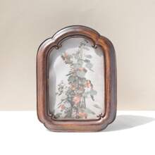 SUSUZUKU 1pc Vintage Retro Resin Picture Frame, American/European Countryside Style, Dark Wood Color Background Home Decor Photo Frame