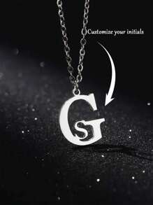 Personalized English Letter Pendant Necklace, Stainless Steel Chain, Custom Initial Necklace, Women's Simple Handmade Birthday/Christmas/Valentine's Day Gift