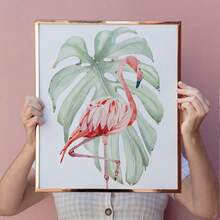 1/3pcs Flamingo Print Wall Art / Modern Style, Flamingo Print Art Set, Tropical Wall Above Crib, Flamingo Nursery Decor, Baby Room Decor, Newborn Flamingo Nursery Pink And Green, Framed Or Unframed - Multicolor - View 7
