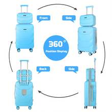 YOUGGELI 2 PC Travel Set: Fashion Suitcase And Makeup Bag Combination, With TSA Lock, USB Charging Port, Cup Holder. Suitable For Business And Leisure Travel, Unisex, Suitable For Students' Daily Use, 13 Inches + 20 Inches, Multiple Colors Available.Suitcase,Luggage Set,Carry On Luggage,2025,Luggage With Spinner Wheels,Suitcase Luggage,Toiletry Bag,Laptop Bag,Luggage Tag,Passport Holder Travel Wallet,Laptop Bag For Women,Travel,Passport Holder,School Bag,Laptop Case,Packing Cubes,Travel Bag,Crossbody Bags For Women,Mini Backpack,Work Bag,Duffle Bag For Men,Backpack Purse,Bags,Clear Backpack,Backpack,Bags For Women,Tote Bag,Messenger Bag,Purse,Tote Bag For Women,Fanny Packs For Women,Lilo And Stitch,Beach Bag - Lake Blue_ - View 6