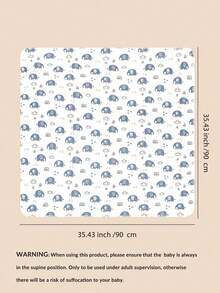 1pc Printed Design Swaddle Blanket With 1pc Matching Hat, Soft & Cozy Baby Wrap Blanket