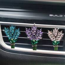 1/3 件全水晶薰衣草汽车出风口香氛夹，汽车内饰装饰空调出风口香氛架 - 均碼 - 查看 4