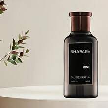 Bharara King Men's Eau De Parfum Spray, 3.4 Oz - Vintage Amber Woody Scent, Stylish Black Bottle, Metal Brown Cap, Suitable For Everyday Elegance, Luxurious Eau De Cologne| Modern Packaging| Metal Lid - 1PC - View 4